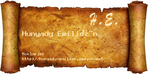 Hunyady Emilián névjegykártya